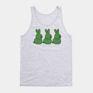 Three Green Metallic Bunny Rabbits Tank Top